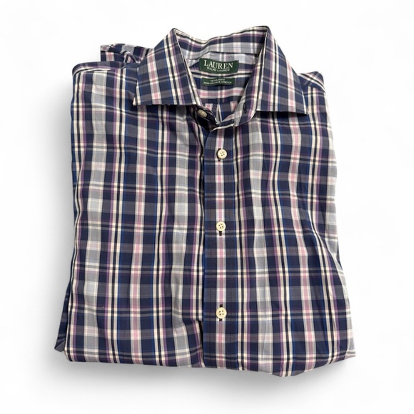 Men’s Plaid Button Down Long Sleeve Large (16 34/35) Lauren Ralph Lauren - Picture 5 of 6
